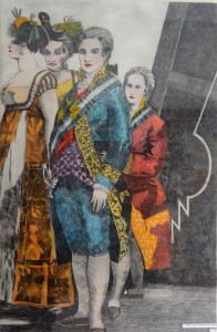 Bellver Fernando, Familia de Carlos IV, grabado aguafuerte coloreado a mano, tríptico. 111X77 cm (cada uno, con marco) y 98X64 cm (cada uno, sin marco) (13)