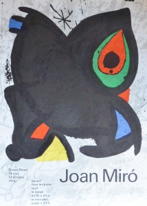 Miró Joan cartel original exposición el el Grand Palais Paris en 1.974. impresión litográfica. 60x43 cms (3)