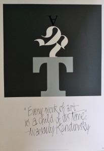 Art IBM, firmado, con frase de Wassily Kandinsky, 84x60 cm