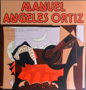 Angeles Ortiz Manuel, Cartel litográfico original, Manuel Angeles Ortiz. Realizado para el Museo Español de Arte contemporáneo en 1982. Diseñado por Nicolás Gless. 76X73,50 cms  (2)