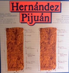 Hernandez Pijuán Joan, Cartel litográfico original, Joan Hernández Pijuán. Realizado para el Museo Español de Arte Contemporáneo en 1982. Diseñado por Nicolás Gless. 76X73,5cm ( (2)