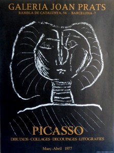 Picasso Pablo, Galeria Joan Prats, cartel original exposición, 75x56 cms. 60 (3)