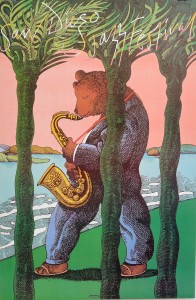 Glaser Milton, San Diego Jazz Festival, Cartel original. 91,50X61 cms (3)