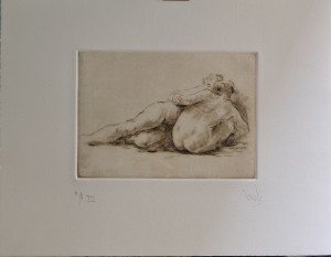 Juan Vicente Barrio Juanvi, Pareja en el suelo, plancha 14x19 y papel 28x38 cms (2)