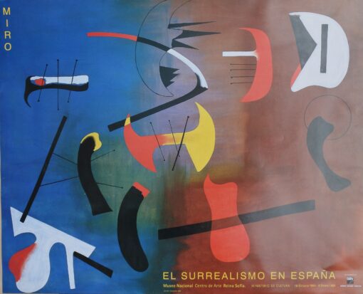 Joan Miró - "Composición 1935" cartel original exposición El Surrealismo en España en el Centro de Arte Reina Sofía Madrid