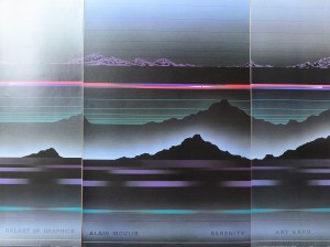 Moulis Alain, Serenity, cartel editado por Galaxy Graphics para la Art Expo New York, tríptico,  central 91x61 cms. y laterales 91x30,50 cms. cada uno (12)