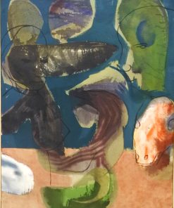 Javier Pagola - "Cabeza Naranja" 1997, pintura acrílico lienzo, enmarcado