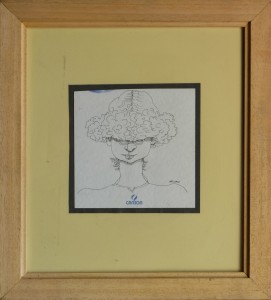 Alcorlo Manuel, tinta china papel 14,50x14,50 y marco 36,50x33 cms. cabeza mujer joven (3)