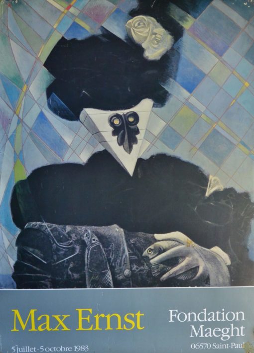 Max Ernst - "Euclides" cartel original exposición Fondation Maeght en 1.983
