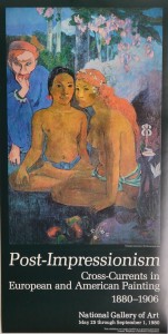 Gauguin Paul contes Barbares, cartel original exposición post impresionistas en 98x50 30 National Gallery Washington (1)