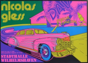 gless-nicolas-1988-coche-rosa-cartel-litografico-firmado-a-lapiz-exposicion-en-stadhalle-wilhelmshaven-en-1988-49x68-cms-3