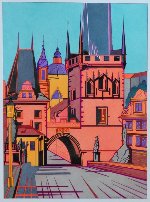 Nicolás Gless - "Praga, La Mala Strana" Dibujo original