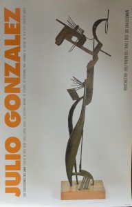 Gonzalez Julio, cartel original exposición las colecciones del IVAM en 1.986, 62x40 26 (2)