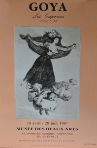 Goya Francisco de  cartel original exposición Los Caprichos Musée de Beaux Arts Nice 64x43, 22 (1)