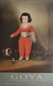 Goya Francisco de , retrato de D. Manuel Osorio Manrique, cartel original exposición en el Metropolitan Museum New York en 1.995. 95x58 cms. 30 (1)
