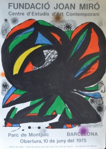 Miró Joan cartel original impresión litográfica exposición en Fundación Joan Miró, 70x50 60 (1)