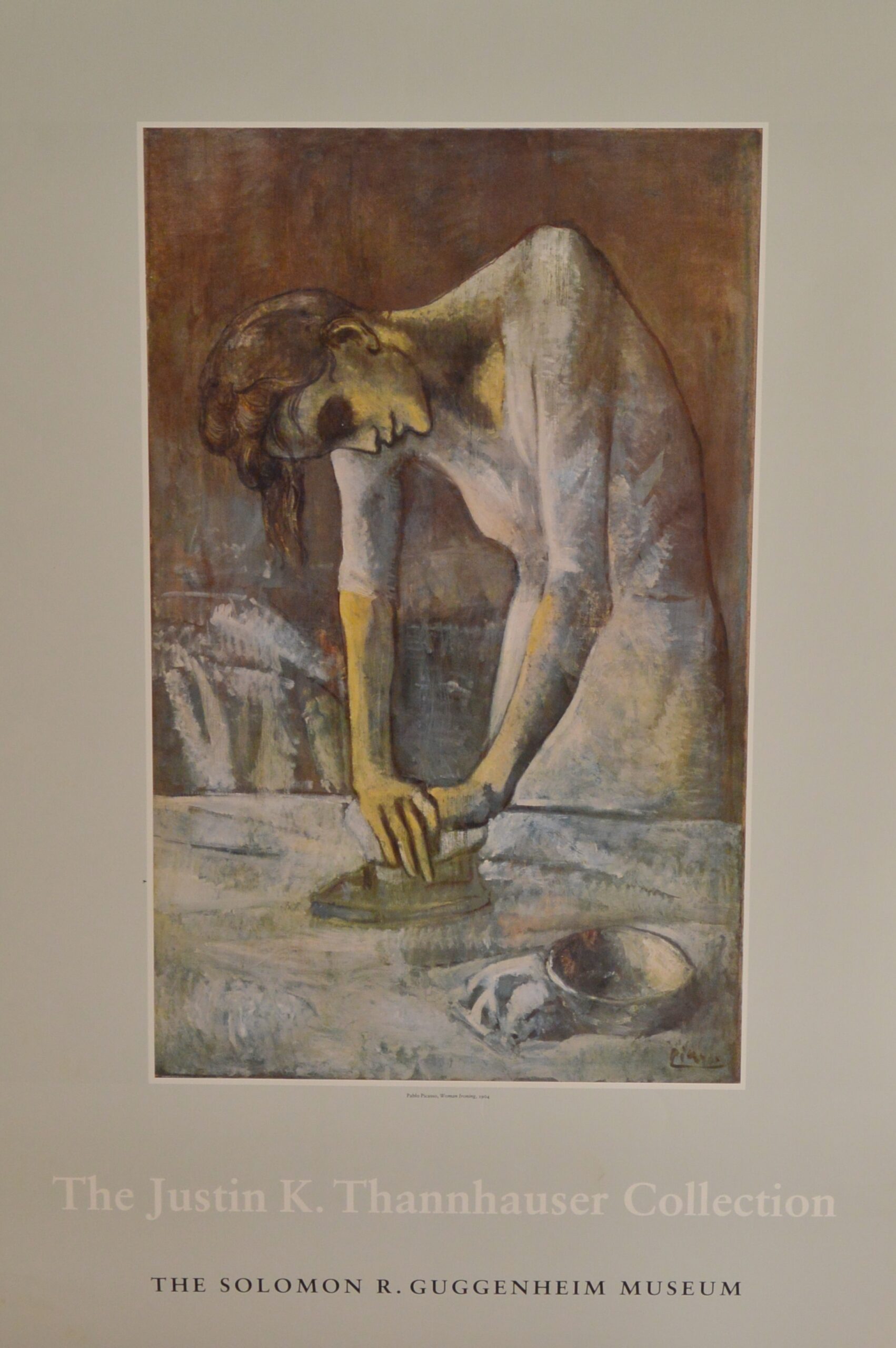 Pablo Picasso - "La Repasseuse" cartel original exposición Colección Tannhausser en Solomon R. Guggenheim Museum New York