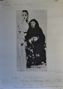 Picasso Pablo, cartel original exposición en Galerie Loiuse Leiris, 70x51 cms (1)