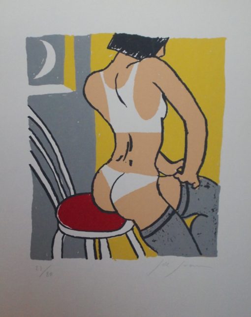 Javier de Juan - "Ajustándose las medias" serigrafía
