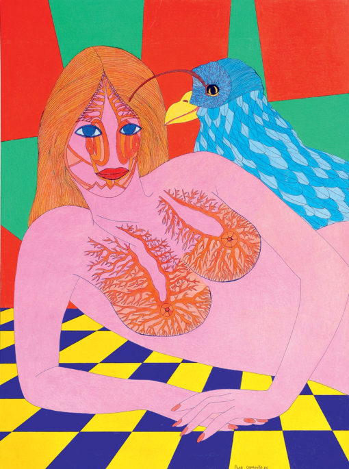 Pilar Coomonte - "Mujer y pájaro en una estancia"