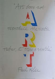 Art IBM, firmado, con frase de Paul Klee, 84x60 cm