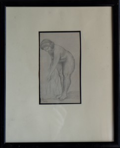 Barba Juan dibujo lápiz papel 15x8,50 y marco 32x26 cms. mujer desnuda I (1)