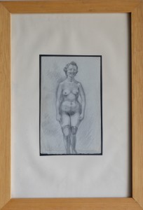 Barba Juan dibujo lápiz papel 15x9,50 y marco 32x22,50 cms. mujer desnuda II (1)