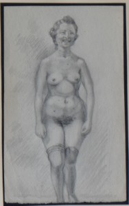 Barba Juan dibujo lápiz papel 15x9,50 y marco 32x22,50 cms. mujer desnuda II (2)