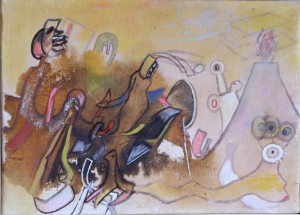 Bonifacio 1989 paisaje oleo lienzo 24x33 y marco 30x40 cms.  (3)