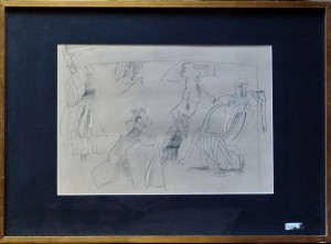 Bonifacio, composición, dibujo lápiz cartulina, 46x32 cms. y marco 71x52 cms. 1300 (10)