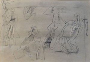 Bonifacio, composición, dibujo lápiz cartulina, 46x32 cms. y marco 71x52 cms. 1300 (6)