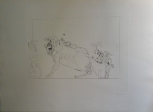 Castillo Jorge, personajes de circo, grabado edición 80 ejemplares, numerado y firmado en 1978, plancha 39x49 y papel 56x76 cms. 440 (3)