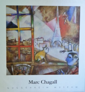 Chagall Marc, Paris par la fenêtre, cartel original exposición en el Guggenheim Museum New York, 71x66 cms. 30 (2)