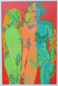 coomonte-pilar-1988-mujeres-en-el-bosque-dibujo-original-tecnica-mixta-62x4250-cms-2