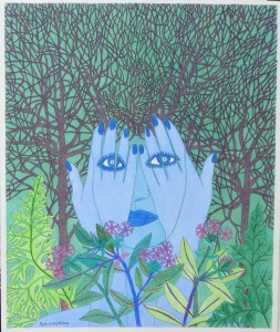 coomonte-pilar-2012-presencia-azul-en-el-bosque-dibujo-original-tecnica-mixta-55x46-cms-2