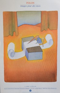 Folon Jean Michel, Images pour des mots, Cartel original impreso en 1981. 67X44 cms (4)