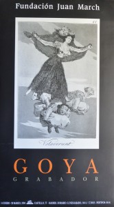 Goya Francisco de, cartel original de la exposición Goya grabador en la Fundación Juan March, 84x47 cms. 16 (1)