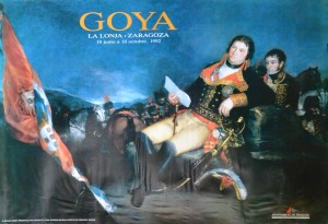 Goya Francisco de, retrato de Don Manuel Godoy, cartel original exposición en La Lonja Zaragoza, 98x66 30 (1)