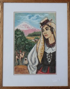 Goñi Lorenzo, Canaria, acuarela papel 32x21 cms. y marco 32x21 cms. 500 (4)