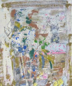 Julian Grau Santos, "Jarra con flores azules" serigrafía