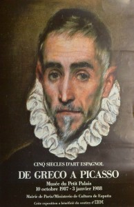 Greco el, cartel original exposición quinientos años de arte español en el Musée Petit Palais, 60x40 22(2)
