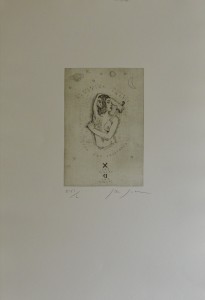 Javier de Juan grabado aguafuerte, por los siglos de los siglos, edición 50 ejemplares, papel 56x38 cms y plancha 22x14 cms. numerado y firmado a lápiz 150 (1)