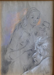 Juanvi, Juan Vicente Barrio, escultora, carboncillo papel, 50x36 cms y marco 65x51 cms. 400 (5)