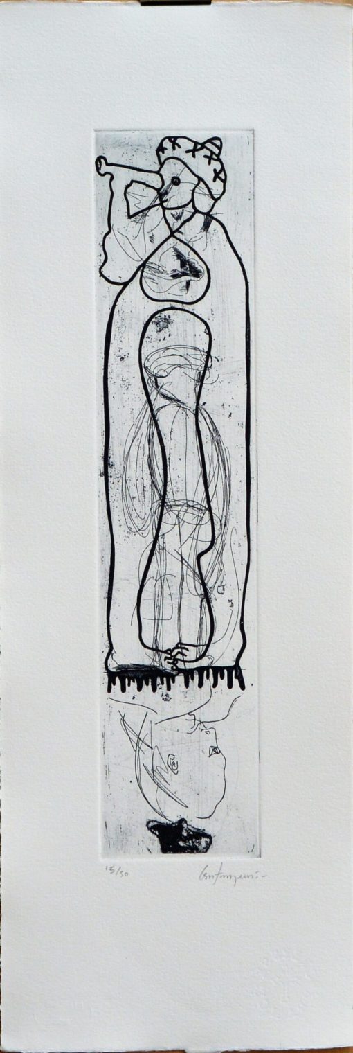 Oscar Lagunas - "Personajes astrónomos" Grabado aguafuerte