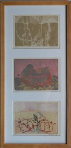 Lorenzo Antonio II 3 serigrafías 13x18 cms. cada una en un mismo marco. Medidas marco 52x25,50 cms.  (11)