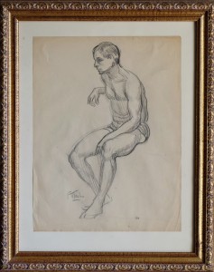 Macho Vitorio, dibujo carboncillo papel 33x25 y marco 46x37 cms. 560 (3)