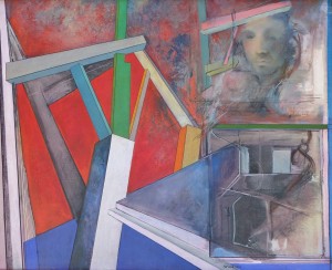 Marcoida Antonio Rodriguez, 1970, El hombre ante las estructuras, oleo lienzo 81x100 cms. y con marco 84x103 cms. 1200 (7)