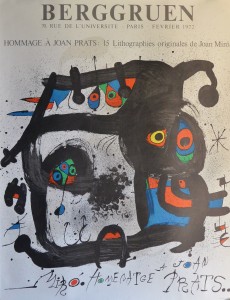 Miró Joan, Hommage a Joan Prats, cartel original impresión litográfica exposición en la galeria Berggruen, 76x58 cms. (5)