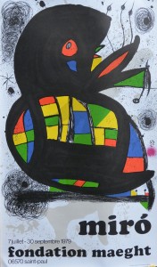 Miró Joan, cartel original impresión litográfica exposición en la Fondation Maeght en 1979, 85x50 cms. (2)