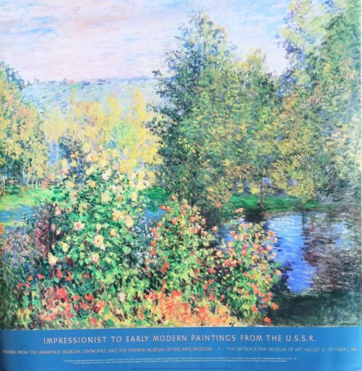 Claude Monet - "Corner of the Garden"  cartel original exposición en el Metropolitan Museum en 1986